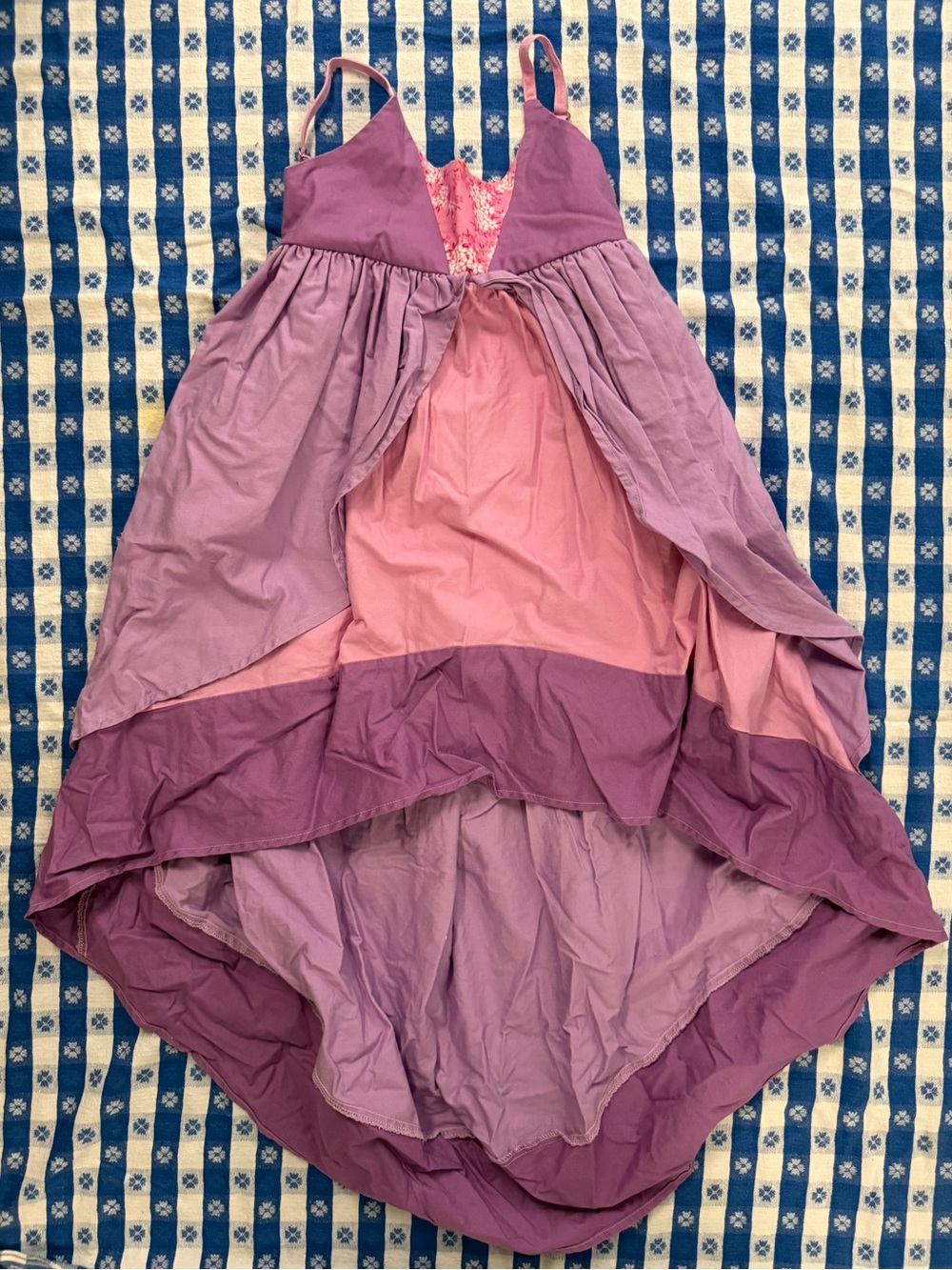 🌸🌸Pink and Purple Layered Spaghetti-Strap Dress🌸🌸